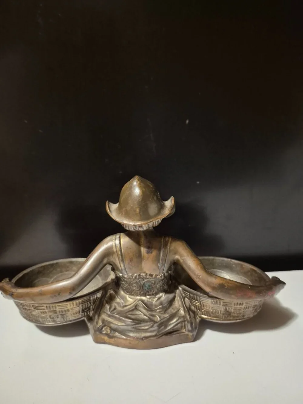 AUTHENTIC ANTIQUE ART NOUVEAU-STYLE DOUBLE DISH